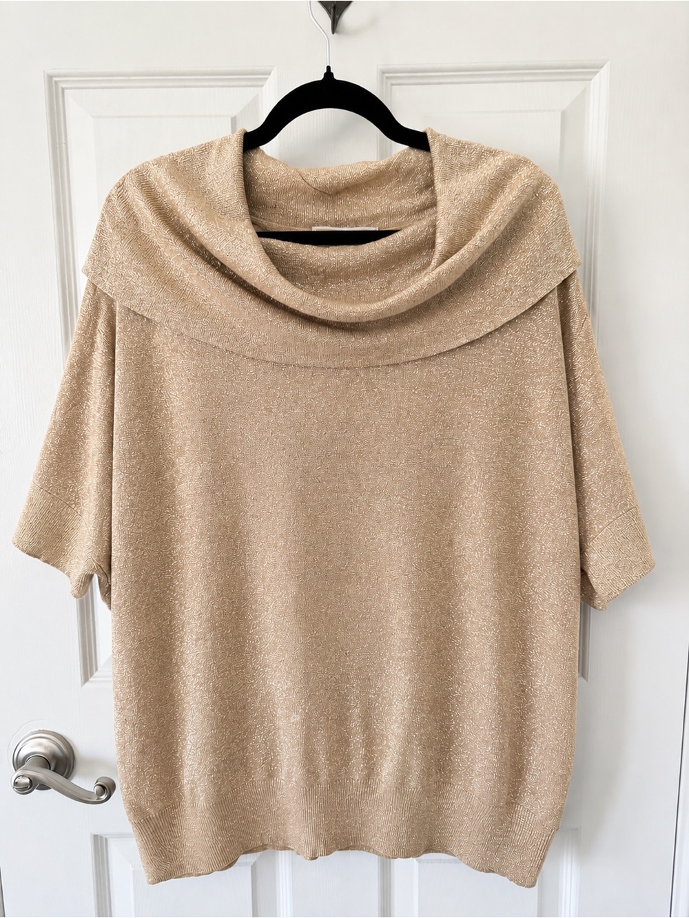 Michael Michael Kors 2X Gold Metallic Cowl Neck Sweater Plus Size